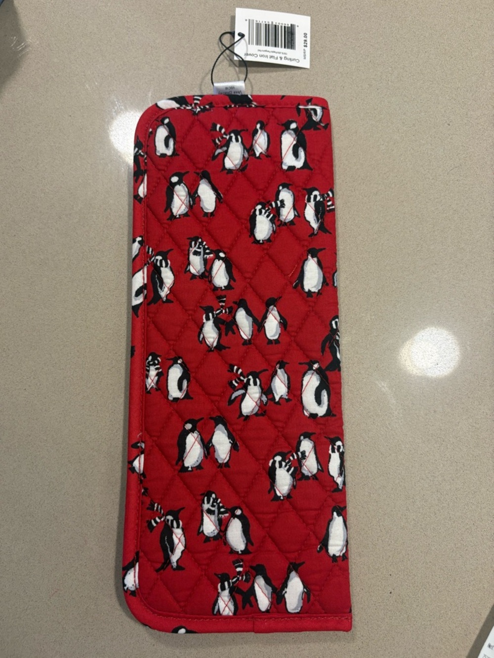 NWT Vera Bradley Curling Flat Iron Cover Travel Case Playful Penguins Red